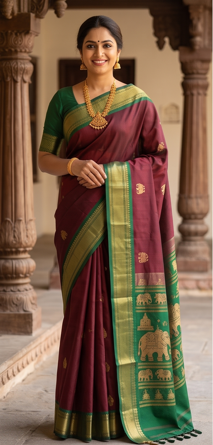Gadwal semi Silk Saree